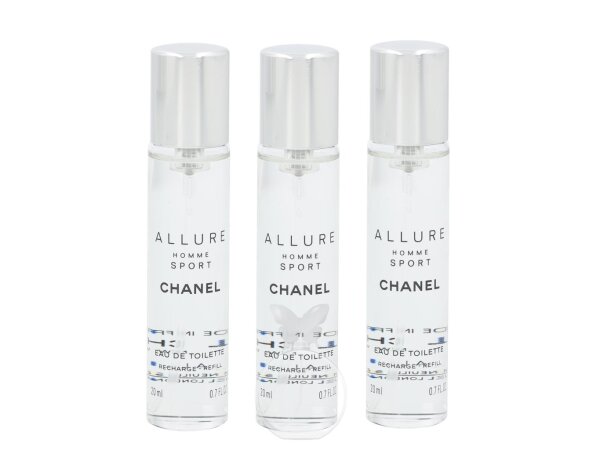 Chanel Allure Homme Sport Eau de Toilette Twist and Spray 3 x 20 ml ohne Zerstäuber