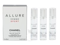 Chanel Allure Homme Sport Eau de Toilette Twist and Spray 3 x 20 ml ohne Zerstäuber