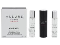 Chanel Allure Homme Sport Eau de Toilette Twist and Spray 3 x 20 ml mit Zerstäuber