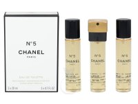 Chanel No 5 Eau de Toilette Twist and Spray 3 x 20 ml ohne Zerstäuber