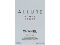Chanel Allure Homme Sport Eau de Cologne Twist and Spray 3 x 20 ml ohne Zerstäuber